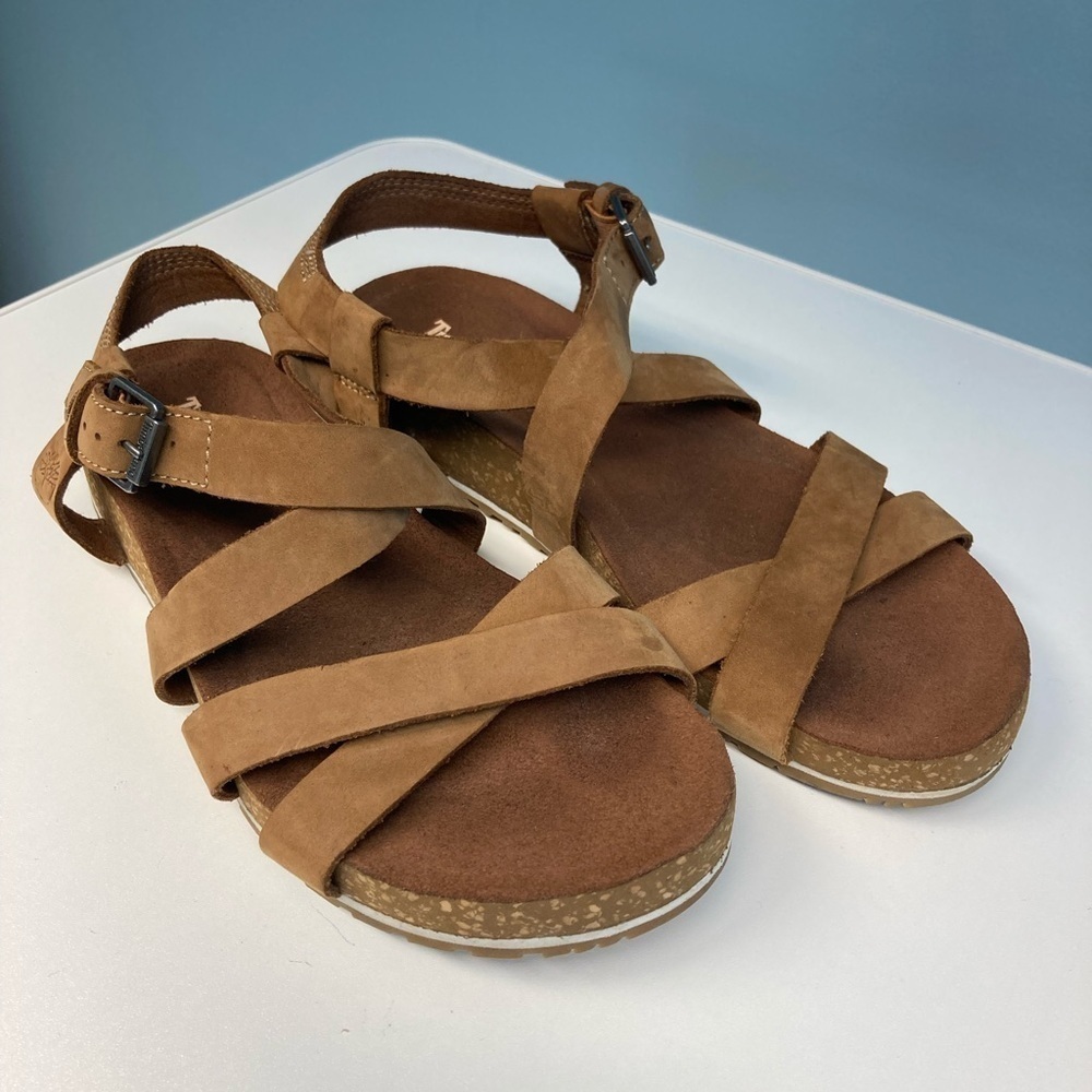 TIMBERLAND Sz 9.5 Malibu Waves Double Strap Leather Sandals